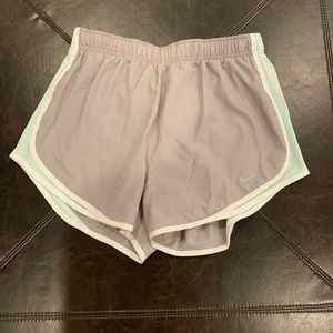 NIKE light blue and light gray athletic shorts